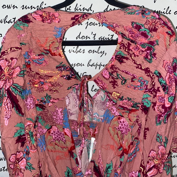 Anthropologie Floral Maxi Dress - Pink and Blue - Picture 11 of 14